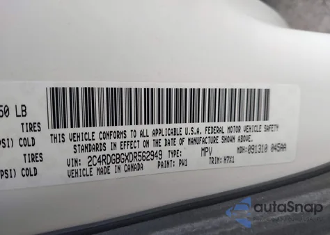 2013 Dodge Grand Caravan Se z USA, uszkodzony, nr VIN 2C4RDGBGXDR562949